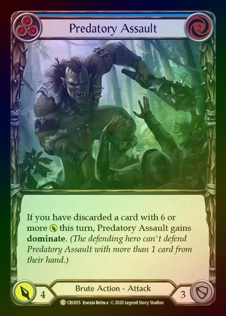 【RF】[Brute] Predatory Assault (blue) [1st-CRU_015-C] Rainbow Foil