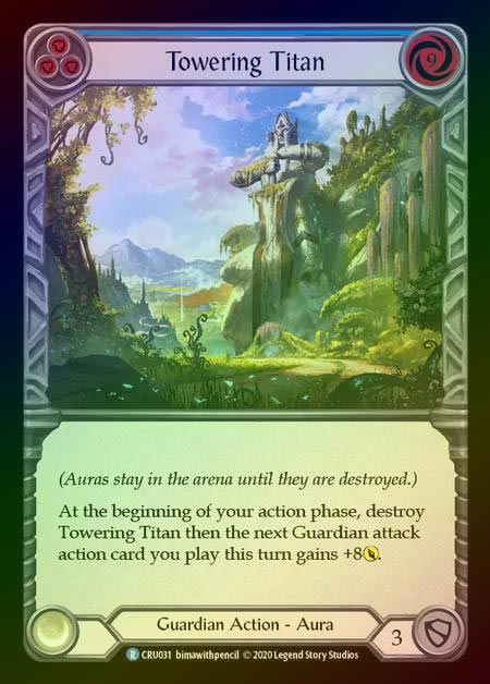【RF】[Guardian] Towering Titan (blue) [1st-CRU_031-R] Rainbow Foil