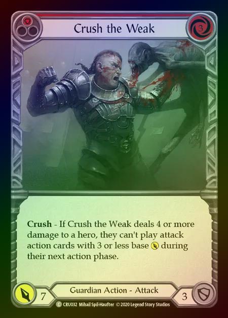 【RF】[Guardian] Crush the Weak (red) [1st-CRU_032-C] Rainbow Foil