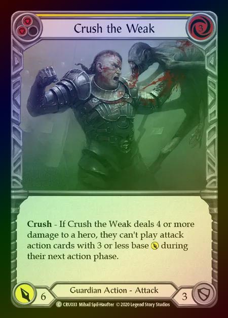 【RF】[Guardian] Crush the Weak (yellow) [1st-CRU_033-C] Rainbow Foil