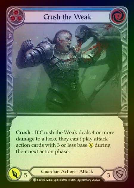 【RF】[Guardian] Crush the Weak (blue) [1st-CRU_034-C] Rainbow Foil