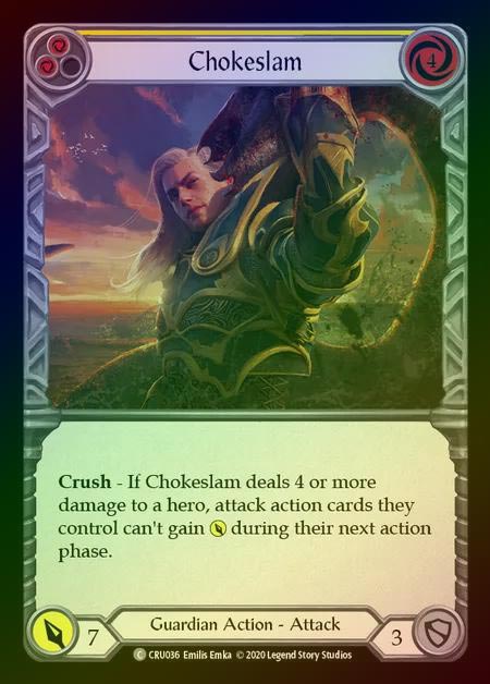 【RF】[Guardian] Chokeslam (yellow) [1st-CRU_036-C] Rainbow Foil