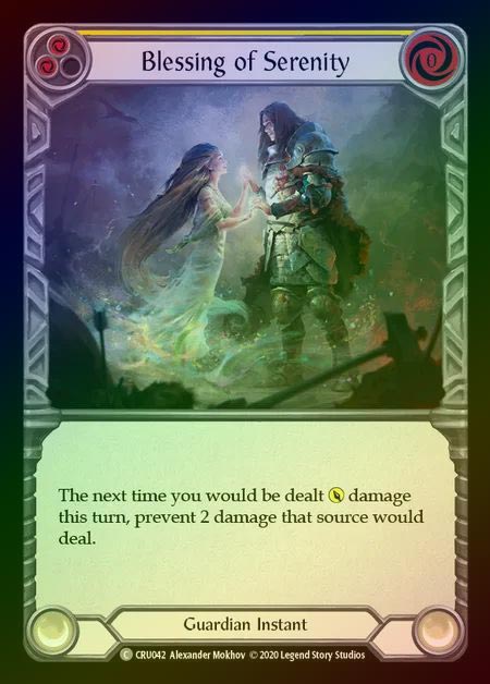 【RF】[Guardian] Blessing of Serenity (yellow) [1st-CRU_042-C] Rainbow Foil
