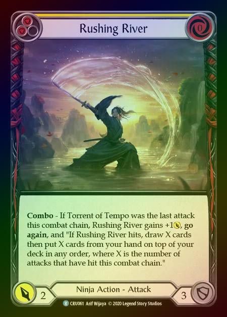 【RF】[Ninja] Rushing River (yellow) [1st-CRU_061-R] Rainbow Foil