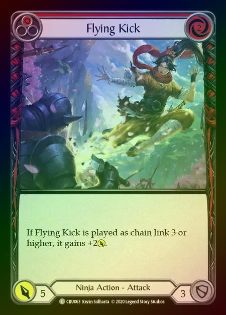 【RF】[Ninja] Flying Kick (red) [1st-CRU_063-C] Rainbow Foil