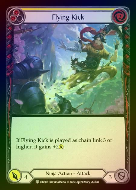 【RF】[Ninja] Flying Kick (yellow) [1st-CRU_064-C] Rainbow Foil