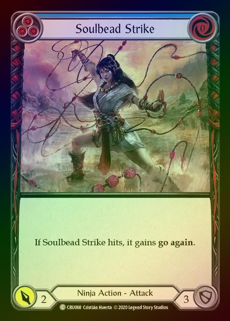 【RF】[Ninja] Soulbead Strike (blue) [1st-CRU_068-C] Rainbow Foil