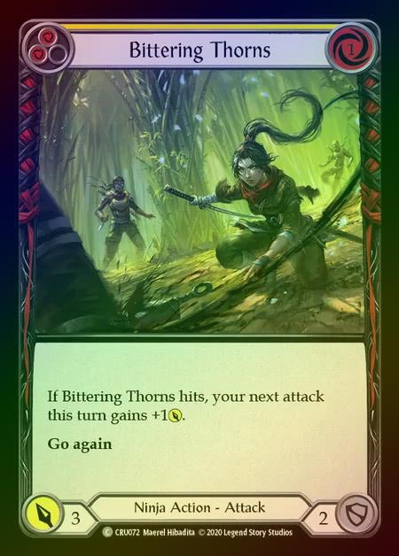 【RF】[Ninja] Bittering Thorns (yellow) [1st-CRU_072-C] Rainbow Foil