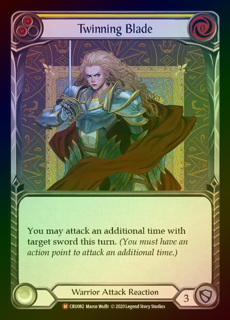 【RF】[Warrior] Twinning Blade [1st-CRU_082-M] Rainbow Foil