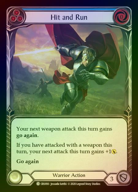 【RF】[Warrior] Hit and Run (blue) [1st-CRU_093-C] Rainbow Foil