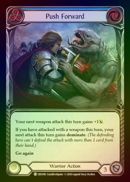 【RF】[Warrior] Push Forward (blue) [1st-CRU_096-C] Rainbow Foil