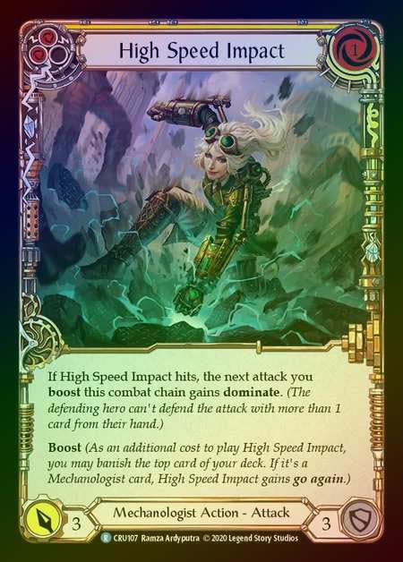 【RF】[Mechanologist] High Speed Impact (yellow) [1st-CRU_107-R] Rainbow Foil