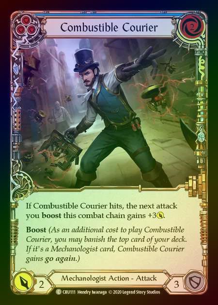 【RF】[Mechanologist] Combustible Courier (blue) [1st-CRU_111-C] Rainbow Foil