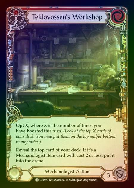 【RF】[Mechanologist] Teklovossen's Workshop (red) [1st-CRU_115-C] Rainbow Foil