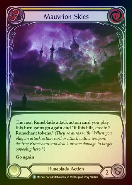 【RF】[Runeblade] Mauvrion Skies (yellow) [1st-CRU_146-R] Rainbow Foil