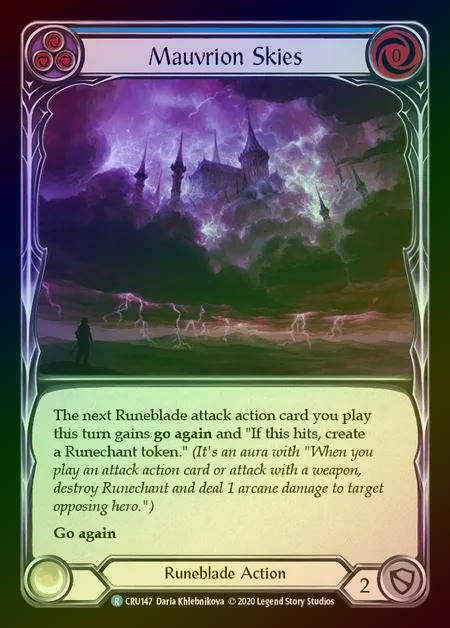 【RF】[Runeblade] Mauvrion Skies (blue) [1st-CRU_147-R] Rainbow Foil