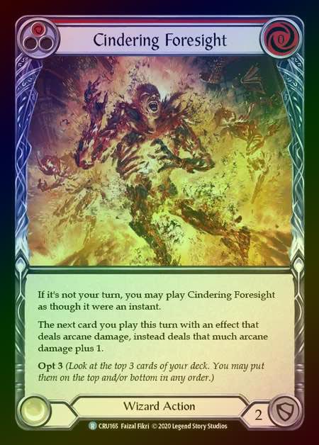 【RF】[Wizard] Cindering Foresight (red) [1st-CRU_165-R] Rainbow Foil