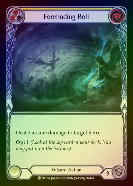 【RF】[Wizard] Foreboding Bolt (yellow) [1st-CRU_169-C] Rainbow Foil