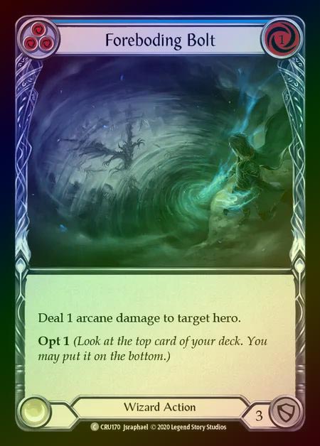 【RF】[Wizard] Foreboding Bolt (blue) [1st-CRU_170-C] Rainbow Foil