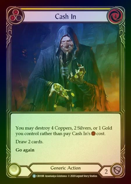 【RF】[Generic] Cash In (yellow) [1st-CRU_188-R] Rainbow Foil