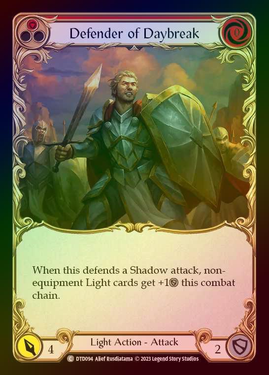 【RF】[Light] Defender of Daybreak [DTD094-C] (red) Rainbow Foil