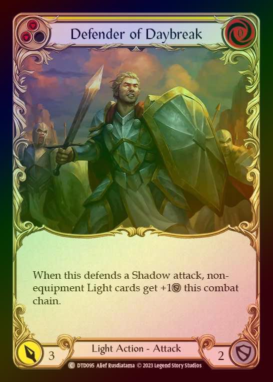 【RF】[Light] Defender of Daybreak [DTD095-C] (yellow) Rainbow Foil