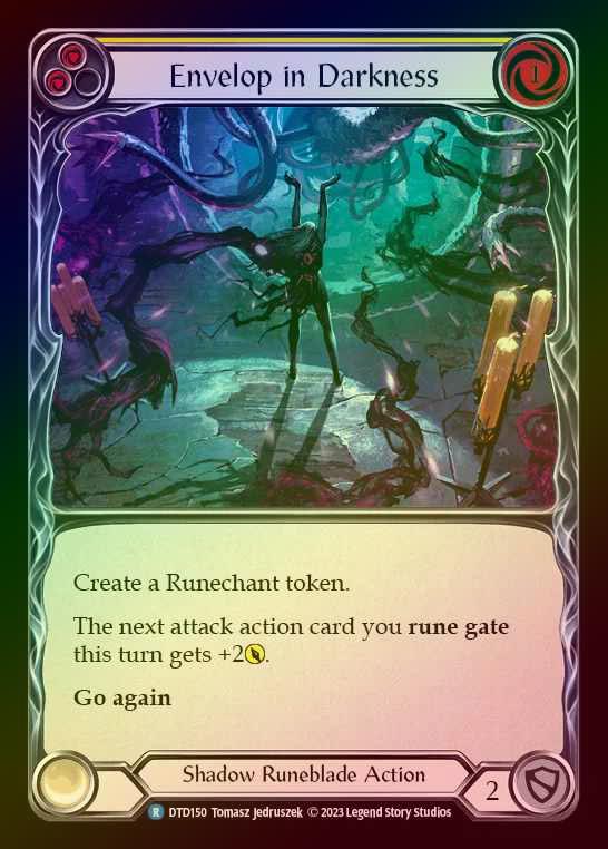 【RF】[Shadow Runeblade] Envelop in Darkness [DTD150-R] (yellow) Rainbow Foil
