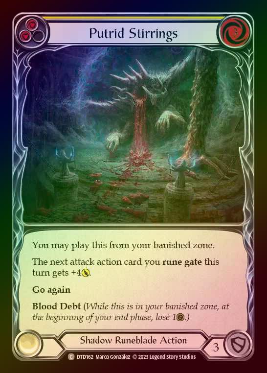 【RF】[Shadow Runeblade] Putrid Stirrings [DTD162-C] (yellow) Rainbow Foil