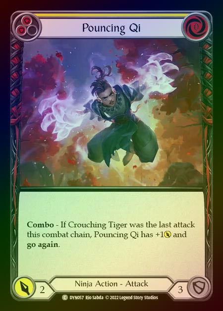 【RF】[Ninja] Pouncing Qi [DYN057-C] (yellow) Rainbow Foil