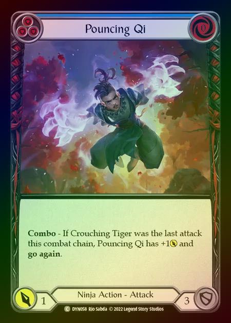 【RF】[Ninja] Pouncing Qi [DYN058-C] (blue) Rainbow Foil