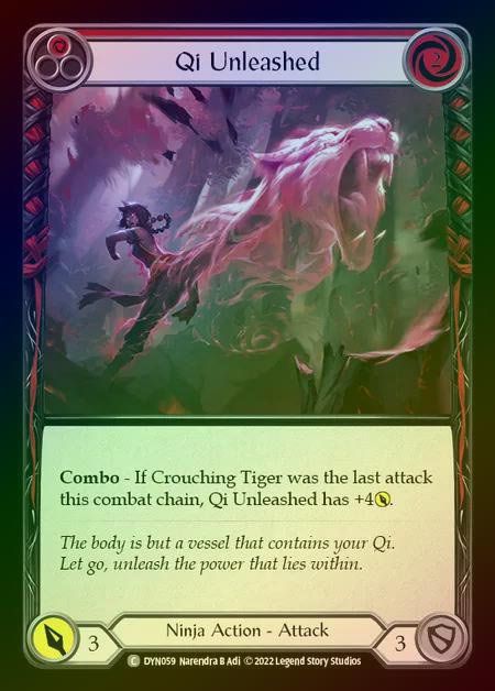 【RF】[Ninja] Qi Unleashed [DYN059-C] (red) Rainbow Foil