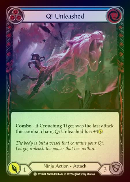 【RF】[Ninja] Qi Unleashed [DYN061-C] (blue) Rainbow Foil