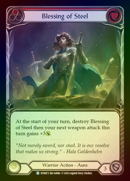 【RF】[Warrior] Blessing of Steel [DYN073-R] (red) Rainbow Foil