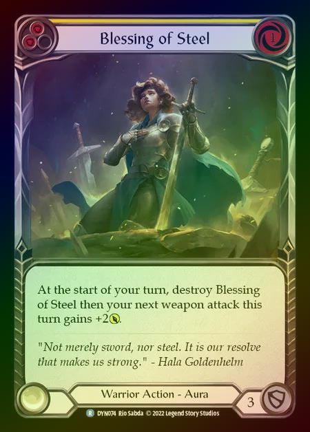 【RF】[Warrior] Blessing of Steel [DYN074-R] (yellow) Rainbow Foil