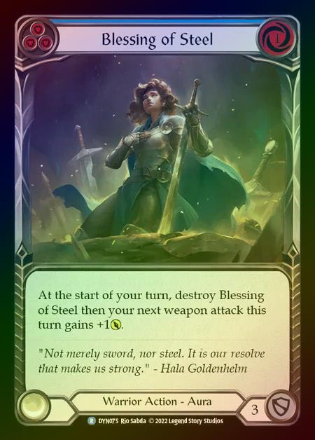 【RF】[Warrior] Blessing of Steel [DYN075-R] (blue) Rainbow Foil