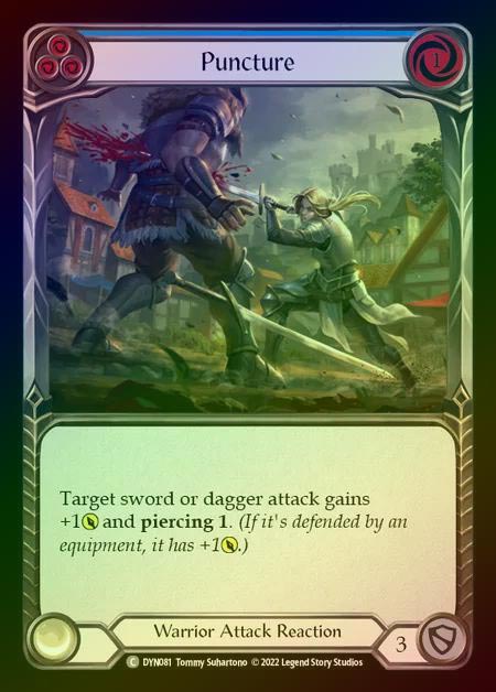 【RF】[Warrior] Puncture [DYN081-C] (blue) Rainbow Foil