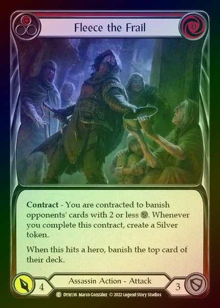 【RF】[Assassin] Fleece the Frail [DYN136-C] (red) Rainbow Foil