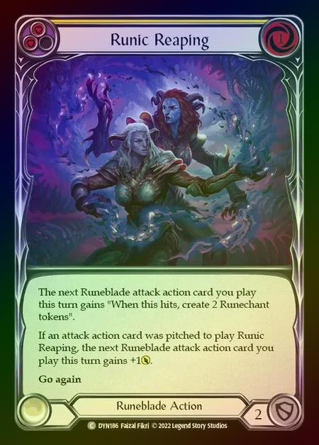 【RF】[Runeblade] Runic Reaping [DYN186-C] (yellow) Rainbow Foil