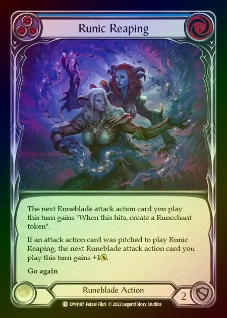 【RF】[Runeblade] Runic Reaping [DYN187-C] (blue) Rainbow Foil