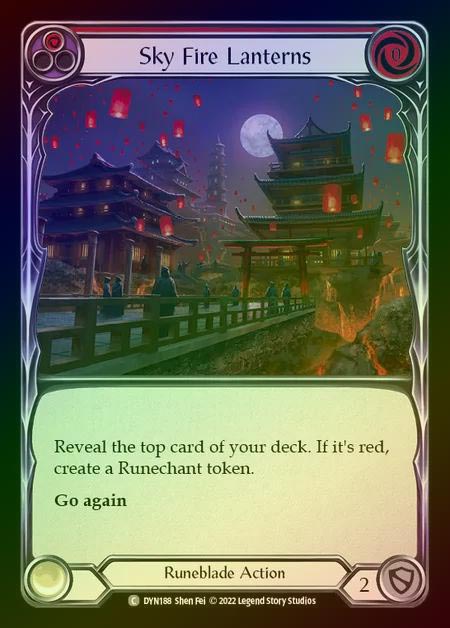 【RF】[Runeblade] Sky Fire Lanterns [DYN188-C] (red) Rainbow Foil