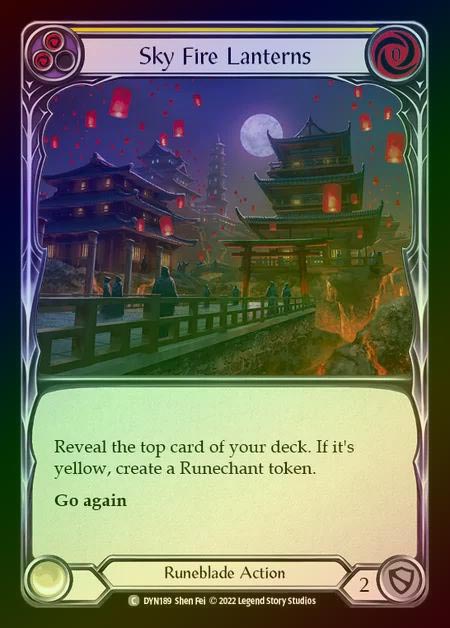 【RF】[Runeblade] Sky Fire Lanterns [DYN189-C] (yellow) Rainbow Foil