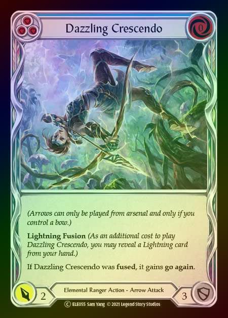 【RF】[Elemental Ranger] Dazzling Crescendo (blue) [UL-ELE055-C] Rainbow Foil