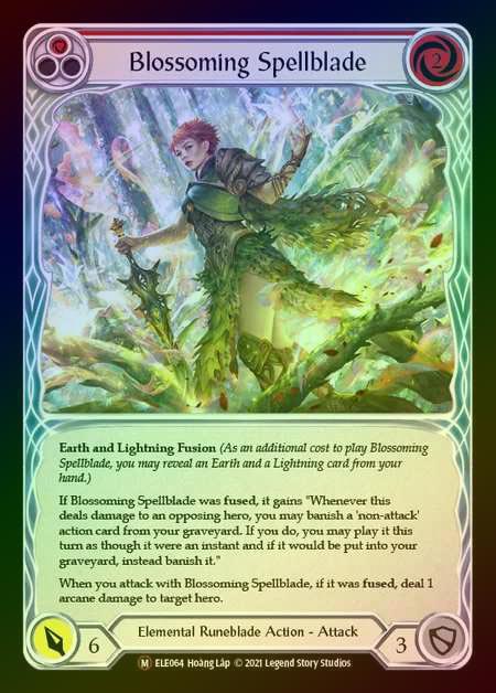 【RF】[Elemental Runeblade] Blossoming Spellblade [UL-ELE064-M] Rainbow Foil