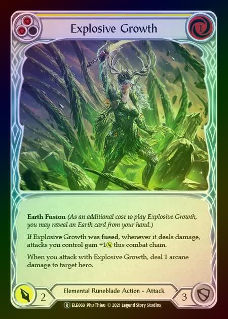 【RF】[Elemental Runeblade] Explosive Growth (yellow) [UL-ELE068-R] Rainbow Foil