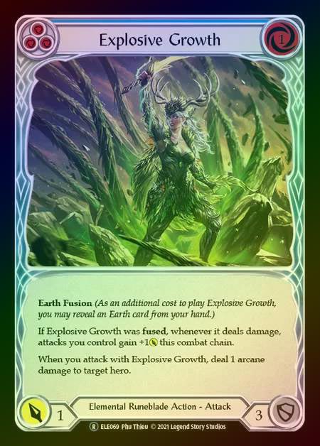 【RF】[Elemental Runeblade] Explosive Growth (blue) [UL-ELE069-R] Rainbow Foil