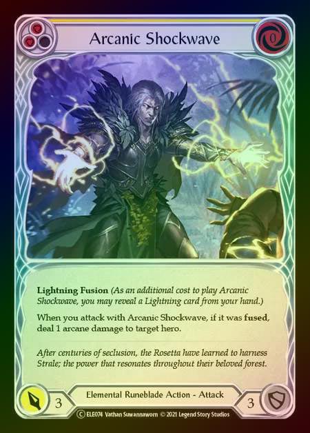 【RF】[Elemental Runeblade] Arcanic Shockwave (yellow) [UL-ELE074-C] Rainbow Foil