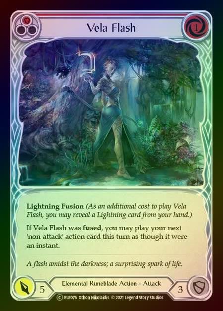 【RF】[Elemental Runeblade] Vela Flash (red) [UL-ELE076-C] Rainbow Foil