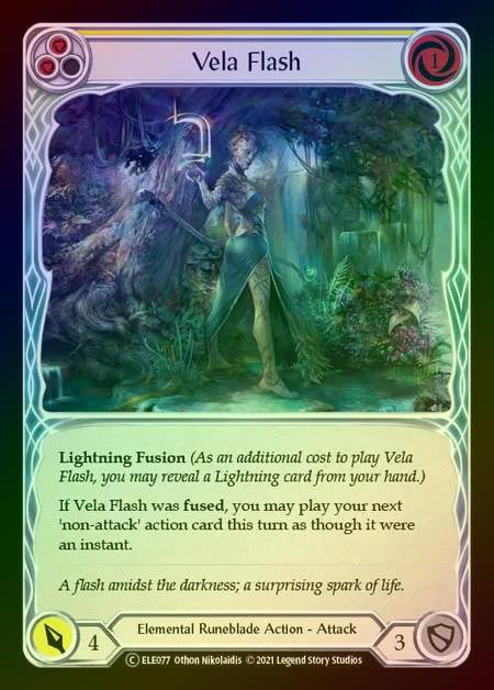 【RF】[Elemental Runeblade] Vela Flash (yellow) [UL-ELE077-C] Rainbow Foil