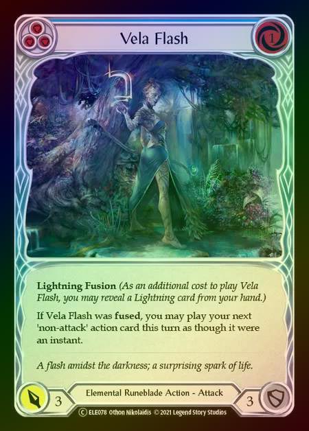 【RF】[Elemental Runeblade] Vela Flash (blue) [UL-ELE078-C] Rainbow Foil
