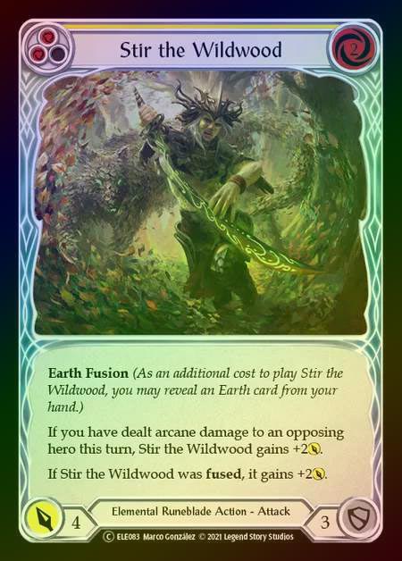 【RF】[Elemental Runeblade] Stir the Wildwood (yellow) [UL-ELE083-C] Rainbow Foil